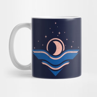 Moon and Ocean. Minimalist illustration Mug